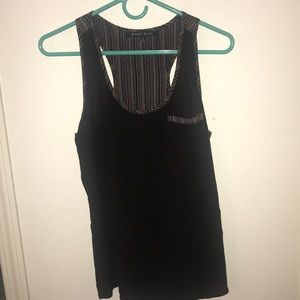 Black tank with striped trim
